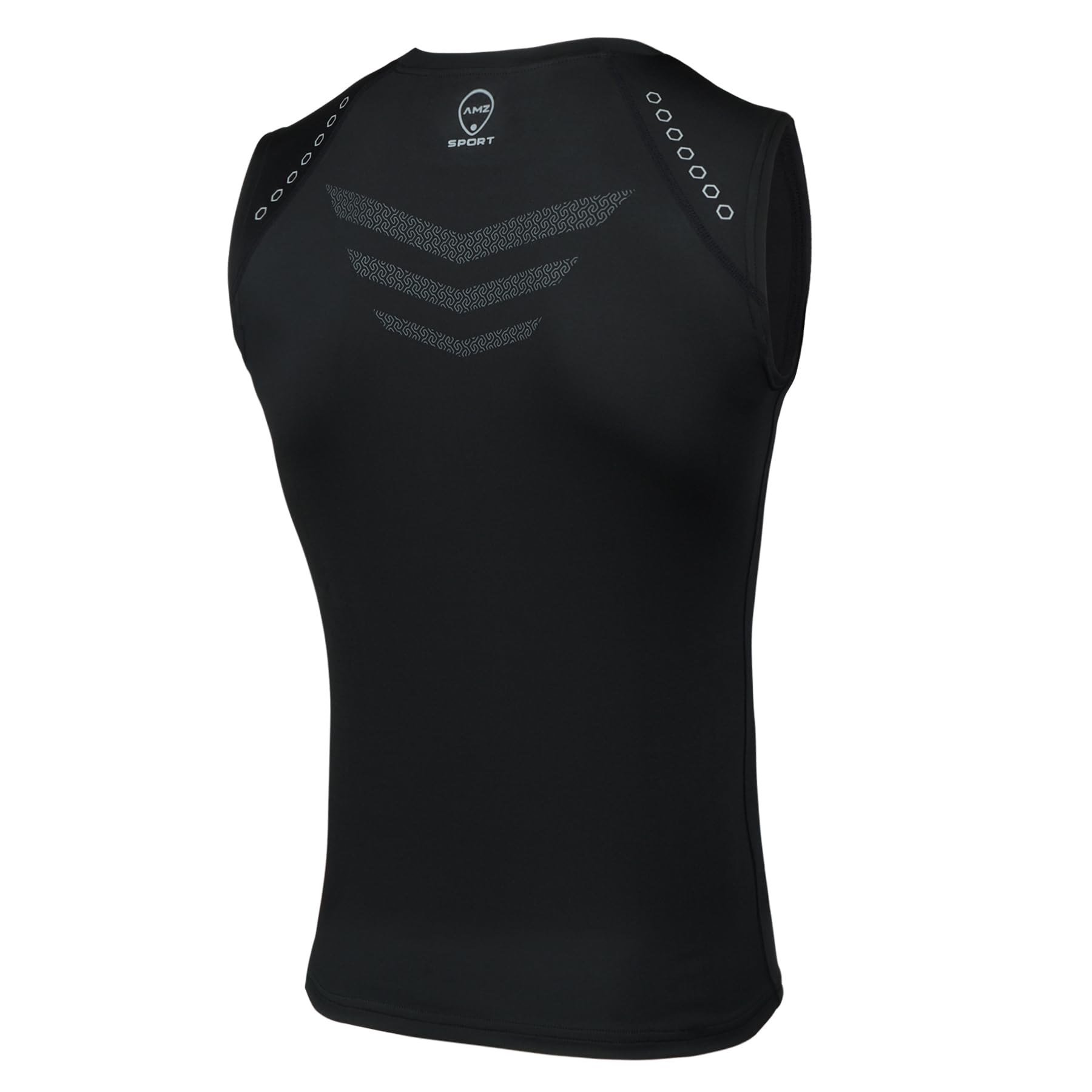 AMZSPORT Camiseta de Compresión Sin Mangas para Hombre, Chaleco de Gimnasio de Secado Rápido Capa Base para Correr — view 3