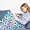 Soccer Blanket Gift for Girls - Ultra Soft Flannel Throw for Players, Lovers, Team - Merch Stuff 60"x50" #3