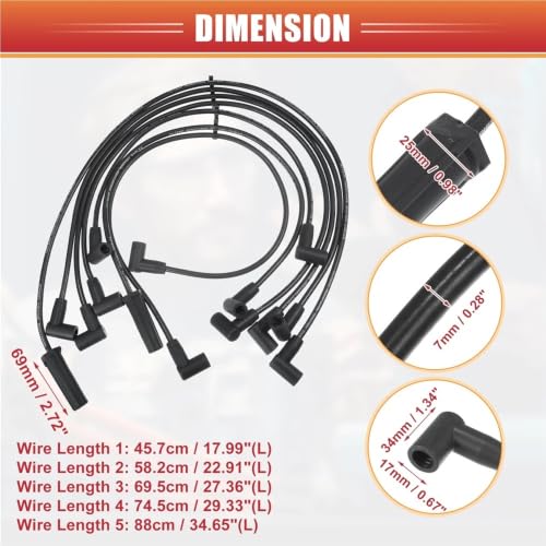 Cable de bujía para Chevrolet C2500 V6, encendido estable y eficiente 3