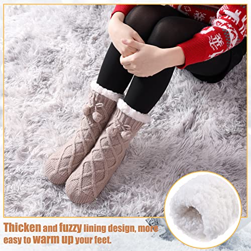 Yebing Womens Non Slip Slipper Socks Winter Warm Soft Cozy Fuzzy Fleece-Lined Grippers Home Socks thumb #2