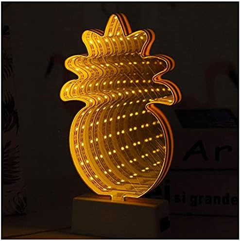 Luz nocturna de espejo 3D de piña - Luz de túnel de espejo infinito