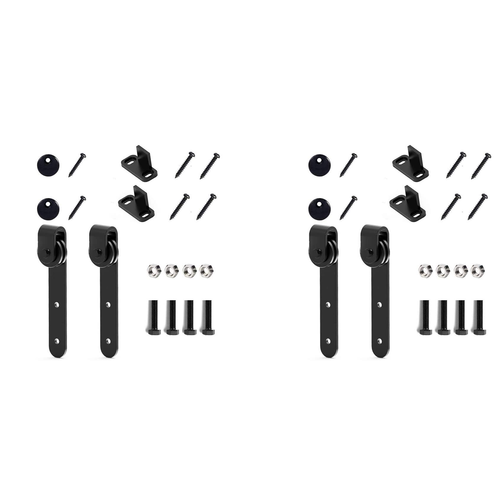Jnchdghwa 20Pcs 0.63Inch-0.78Inch Carbon Steel Cabinet Sliding Door Barn Hardware Kit Sliding Door Bezel Hanging Rail Slides