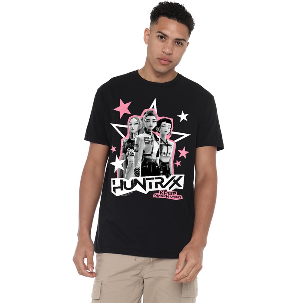 Kpop Demon Hunters Huntrix Scrapbook Stars Unisex T Shirt, Black, X-Large