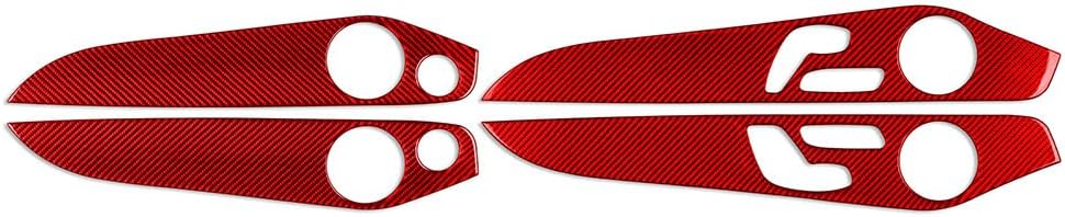 Cnoula11 Interior Door Panel Cover Trim Interior Decoration Car Side Door Frame Red Decorative Cover Trim Carbon Fiber E for Benz C Class W205 2014-2021 GLC Class X253 2016-2021