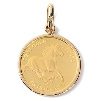 エリザベス ホース ペンダントトップ ペンダントトップ K24 ツバルホース コイン エリザベス表 1/25oz