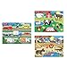 Melissa & Doug Set di 3, Puzzle con Pioli in Legno - Animali della fattoria, Safari e Veicoli