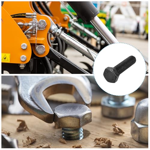 Image of METALLIXITY Hex Bolts (M12-1.75x45mm) 6Pcs, 12.9 Grade Carbon Steel Fully Threaded Black Oxide, Coarse Thread UNC Hex Head Screw Bolt - for Mechanical Repair