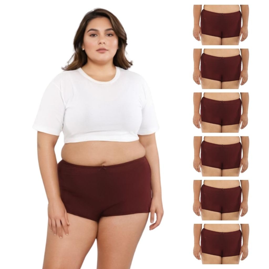 adira | Boxer Shorts for Women | Plus Size Brzee Boyshorts | Lightweight Cotton-Elastane Fabric | Super Stretchy for Comfort | No Visible Panty Lines | Pack of 6-picture-30