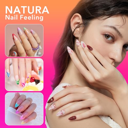 Almond Fake Nail Tips - 216Pcs Pre-Shaped Almond Gelly Tips for Full Cover Acrylic Nail Extensions, French Style, 12 Sizes - Perfect for DIY Salon or Professional Use