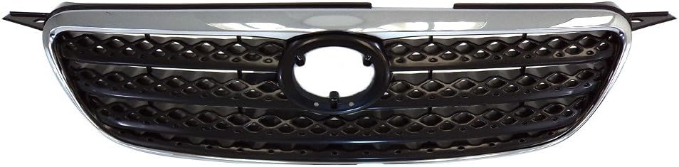 Chrome Grille with Emblem Provision Compatible with 05 06 07 08 Toyota Corolla Fits TO1200278 5310002090
