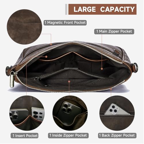 Image of 2PCS /Set Crossbody Bags for Women,Vegan Leather Hobo Purse Wallet For Women Set,Shoulder Bags With 2 Adjustable Strap