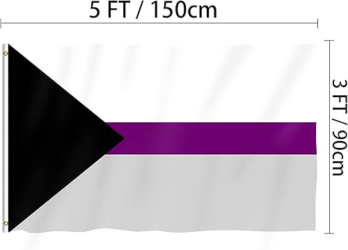 Vista 2 de Bandera de orgullo demisexual de 3 x 5 pies, bandera arcoíris para interiores y exteriores, la bandera arcoíris representa perfectamente un símbolo