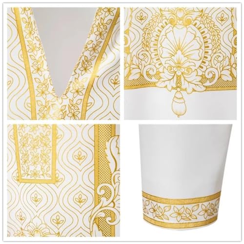 Men's African Work Suit Set 2 Pieces Dashiki Shirt with Trouser Gold Bronzing Print Wedding Outfit3