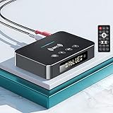 Adaptador Bluetooth 5.0, POMME M6 NFC Transmisor Receptor Bluetooth Audio 3 in 1 Dongle Bluetooth, RCA/AUX 3.5 mm Jack Adaptador Bluetooth Coche para PC, TV, Teléfonos Inteligentes-Plug and Play