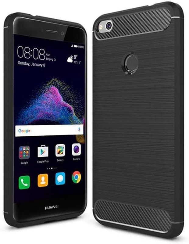 Image of Hybrid Carbon Fiber Back Case for Honor 8 Lite (Black)