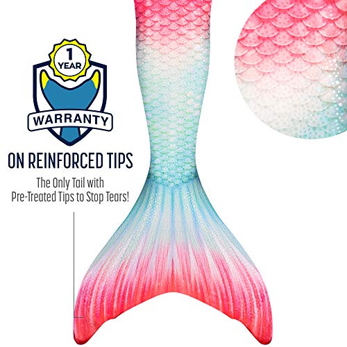 Fin Fun Limited Edition Wear-Resistant Mermaid Tail for Swimming, Adult Sizes, NO Monofin, Bahama Blush, Adult M - Thumbnail 2