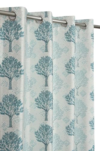 Image of Exporthub Glossy Shine 3D Floral Digital Printed Aqua Blue Colour Door Curtains 7 feet Long Set of 2 Pc, for Living Room and Bedroom (EHSPR077 74)