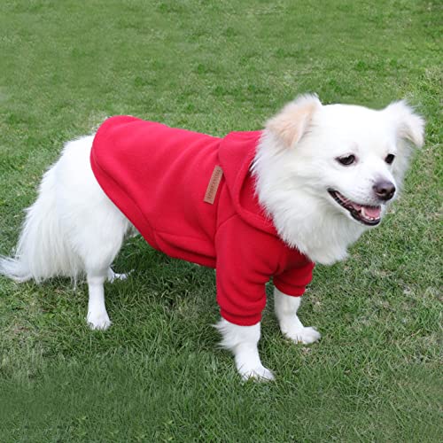 HuaLiSiJi Dog Hoodie Dog Sweatshirt Elasticity Fabric is Quite Comfortable, Soft and Warm for the Animal and Easy to Wear (Red+Blue, M) - Image 4