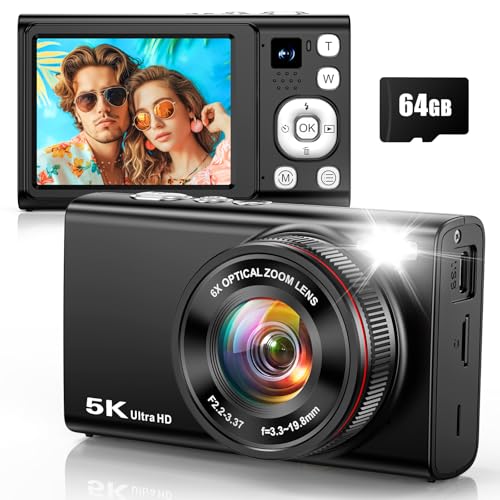 5K 96MP Digital Camera for Photography with 6X Optical Zoom,2025 Upgraded Autofocus Vlogging Camera