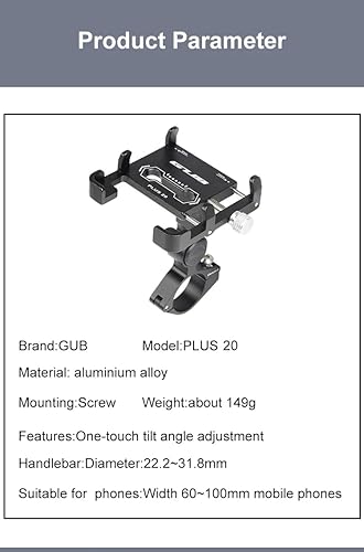 Miniatura 6 de GUB PLUS20 extendido garras bicicleta motocicleta teléfono titular una llave ajustar aluminio bicicleta manillar montaje impermeable teléfono