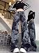 Unisex Y2K Dragon Print Baggy Jeans – Vintage Washed Wide Leg Denim Pants Streetwear Loose Fit Retro Grunge Style (X-Large) Multi