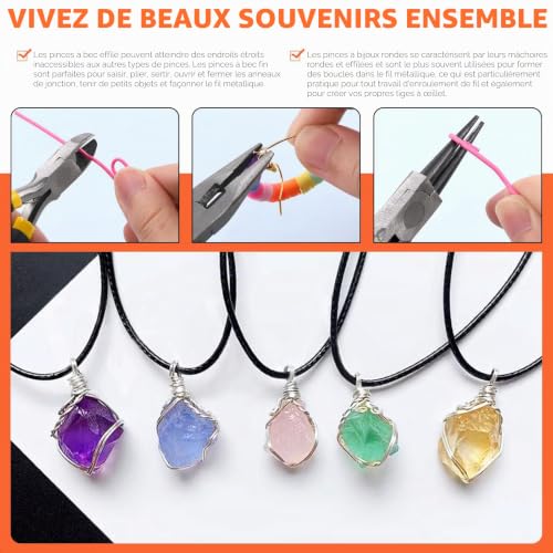 Tanstic - Kit de 951 pièces pour la fabrication de bijoux, kit de création de bijoux avec outils, pinces, fils, anneaux de jonction et sac de rangement pour le perlage – vue 4