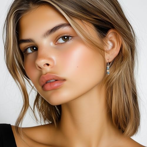 NOVICA Artisan Handmade Citrine Dangle Earrings Turquoise Sterling Silver Reconstituted Yellow Blue India Birthstone [1.6 in L x 0.2 in W x 0.2 in D] Sunshine and Sky2