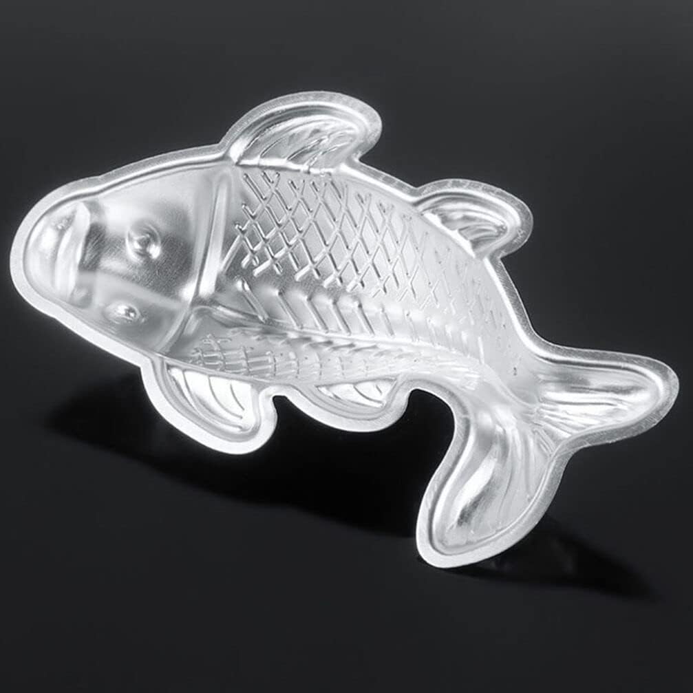 Kichvoe 2pcs Fish Shape Baking Mold Aluminum Cake Jelly and Chocolate Diy Mold for Creative Rice Cake Making Baking Tools for Home and Dessert Shops