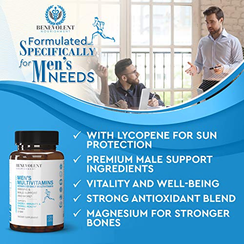 Multivitamin For Men - Supports Energy & Overall Health - Essential Daily Vitamins For Men, Biotin, Magnesium, Zinc & Antioxidant For Immune Health - Non-Gmo Men Multivitamin Supplement, 120 Caps #TOP4