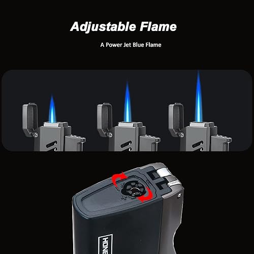 Miniatura 5 de PROMISE Encendedor de cigarrillos Jet Torch Encendedor de llama Encendedor de llama Jetflame Encendedor de butano ajustable recargable para puerta
