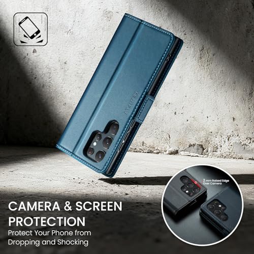 Tenifly for Samsung Galaxy S22 Ultra Case Wallet with RFID Blocking Card Holder, PU Leather Kickstand Protective Flip Phone Cover Fit for Galaxy S22 Ultra 6.8", Blue by Tenifly - Used condition - Image 7