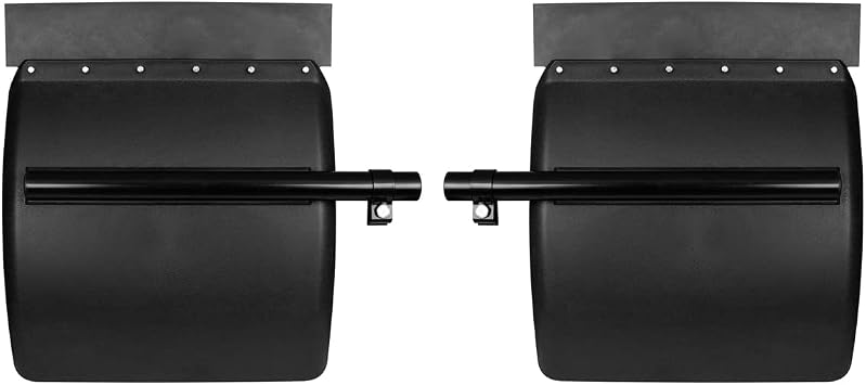 United Pacific 10714 Competition Series 24 x 24 Heavy-Duty Black Poly Quarter Fender Set w/Tube Bracket, Internal Mounting ONE Set Pack of 2