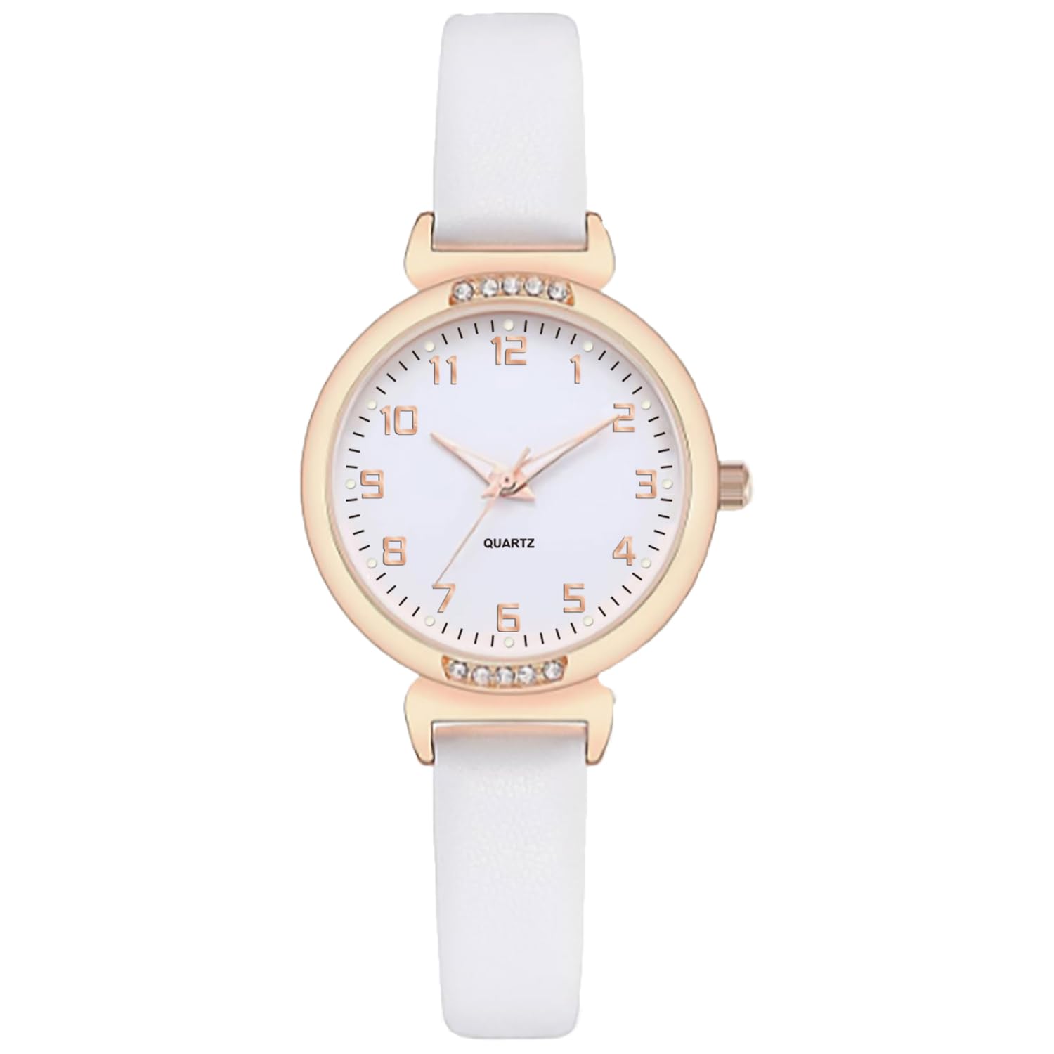 Photo 1 of NUOVO Women Watch Crystal Accented Leather Strap Watch Fashion Design Elegant for Ladies Women’s Business Wrist