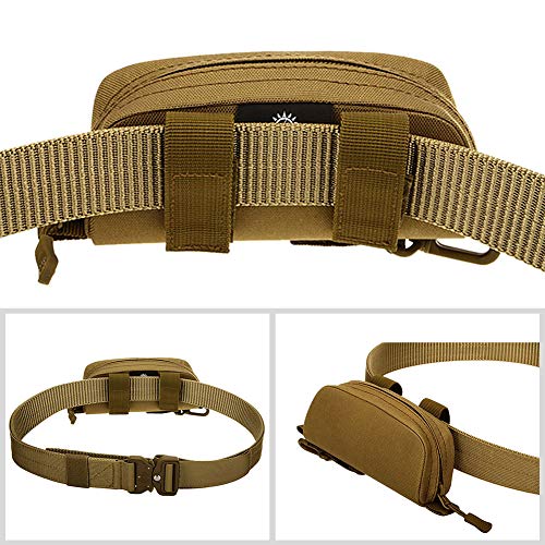 Huntvp Eyeglasses Hard Case Tactical Molle Zipper Sunglasses Carrying Case 1000D Nylon With Clip (Coyote Brown) #TOP4
