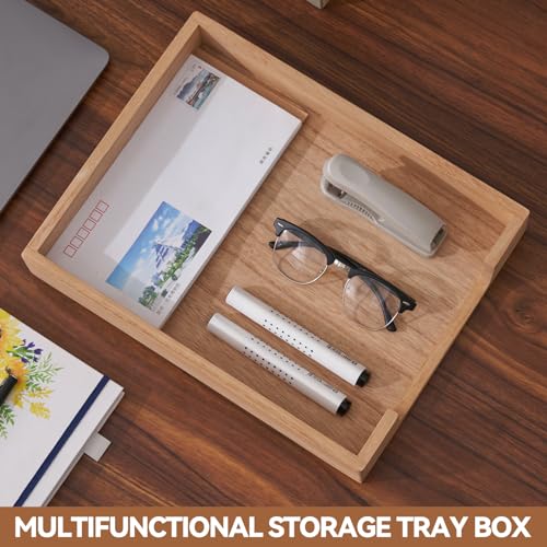 Kirigen Wood Letter-Size Tray Single-Tier (TP-NA)- Wooden Tones Collection Front-Load Documents Tray for Office Desktop Organizer - Desk Magazine, File, Folder, Paper Holder Natural - Thumbnail 7