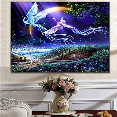 Diamond painting complet phénix 40x80 broderie strass salon