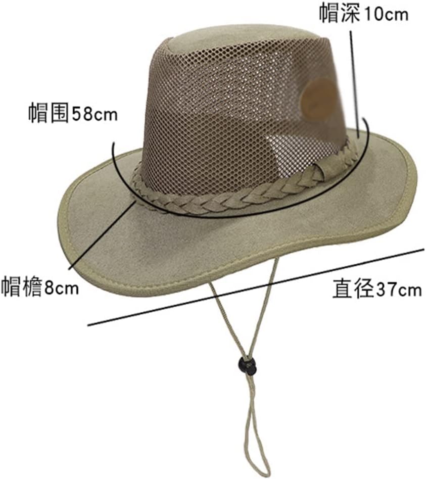 Men's Mesh Sunscreen Hat Outdoor Hiking Travel Large Eaves