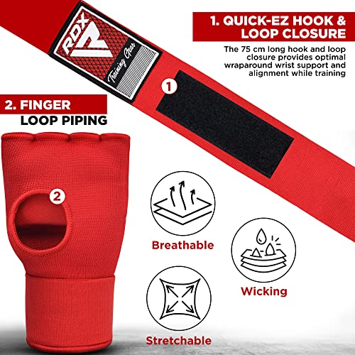 Rdx Training Boxing Inner Gloves Hand Wraps Mma Fist Protector Bandages Mitts,Red,Small #TOP3