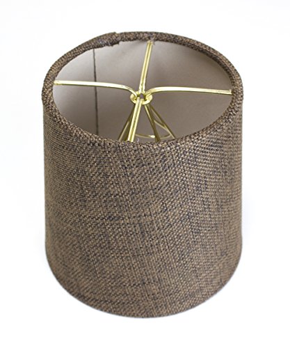 5x6x5 Chocolate Burlap Drum Chandelier Clip-On Lampshade - Perfect for chandeliers, foyer lights, and wall sconces -Small, Brown