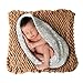Play Tailor 19.7"x19.7" Chunky Knit Blanket for Newborn Photography Props Baby Photo Backdrop Rugs Newborn Basket Filler (Khaki)