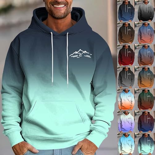 Cambkatl Gradient Hoodies for Men Graphic T-Shirt - Warm Fleece Loose Long Sleeve Fall Pullover Sweatshirts with Pocket2