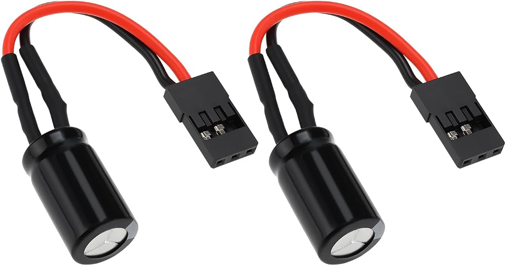 Create idea 4700uF 25V 전원 커패시터 SAV-PC-01 RC 모델 서보용 3핀 커넥터 포함 2개 — 사진 1