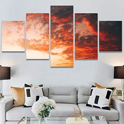SIGNWIN 5 Panel Canvas Wall Art Colors of...