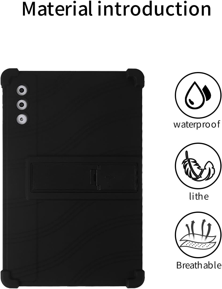 for Lenovo Yoga Tab Plus Tablet 12.7 Inch Tablet Case,BOVUGAC Soft Silicone Adjustable Stand Shockproof Kids Friendly for Lenovo Yoga Tab Plus 12.7" Tablet(Black)