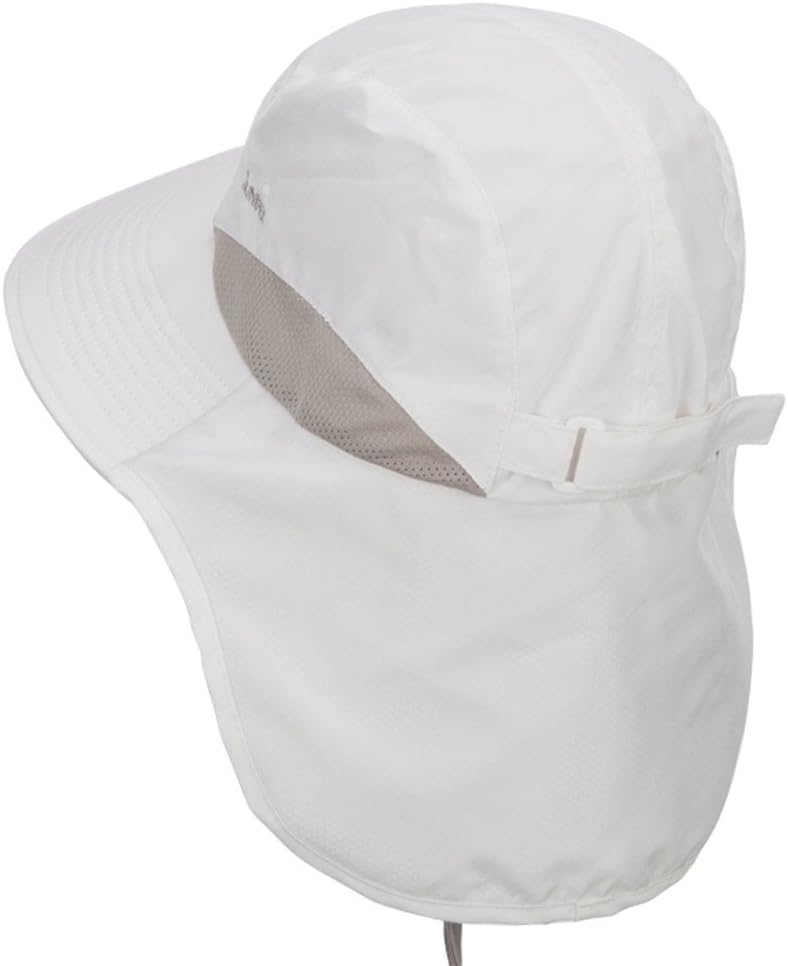 Juniper Microfiber UV Large Bill Flap Hat - White OSFM
