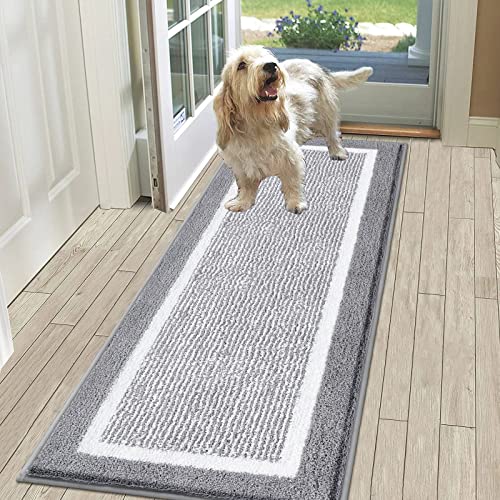 Hebe Indoor Door Mats Runner 24"X59" Non Slip Front Door Mat Absorbent Mud Trapper Mats Washable Muddy Mats For Dogs Low-Profile Shoes Scraper Mat Runner For Kitchen Laundry Bathroom #TOP7