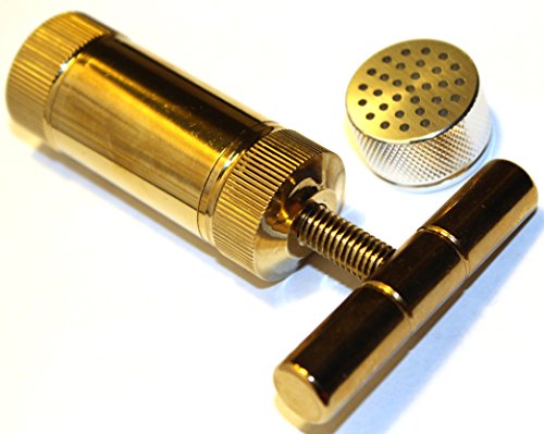 T Press Tool 3.5 Inches Engineered Brass Cylinder Heavy Duty Metal T Shape, Spice Tincture Crusher - Gold color