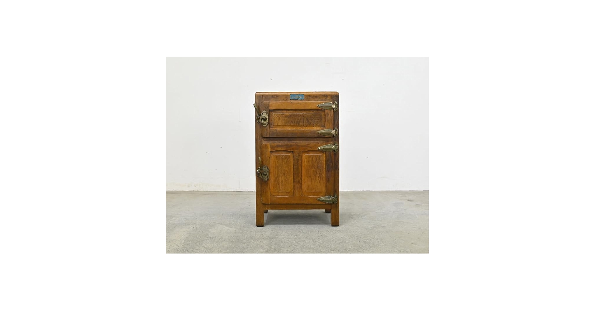 Amazon.co.jp: アンティーク古い日本の氷式冷蔵庫ナラ材収納