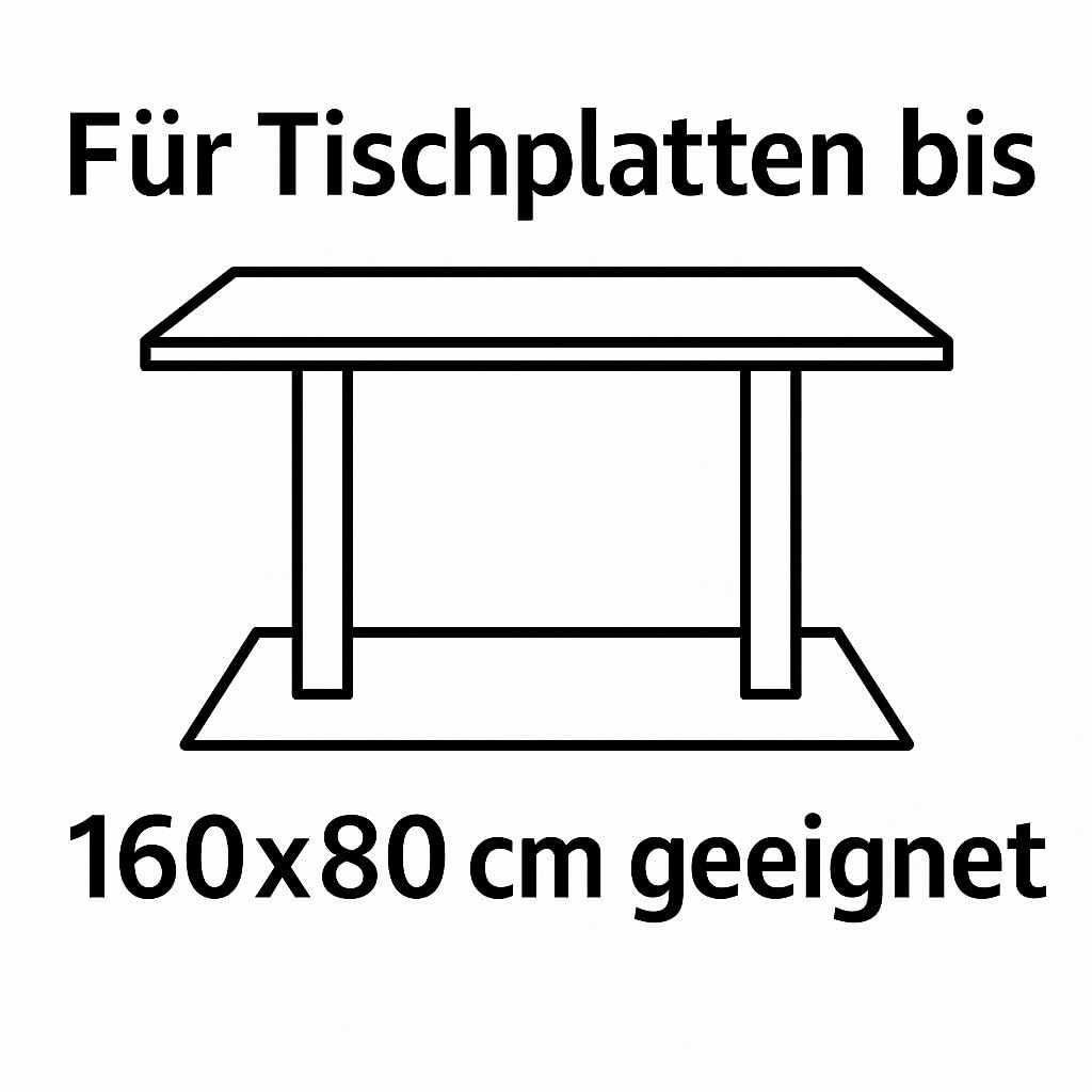 Doppel-Tischgestell aus Stahl – 72 cm Höhe – pulverbeschichtet – stabile Metallkonstruktion für Tischplatten bis 160x80 cm – Esstisch, Gastronomie, Büro