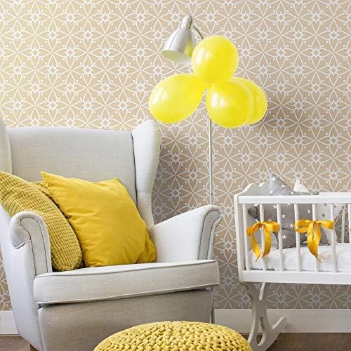 Walls By Me Peel and Stick Beige Damask Basic Removable Wallpaper 0381-2ft x 4ft (61x122cm)
